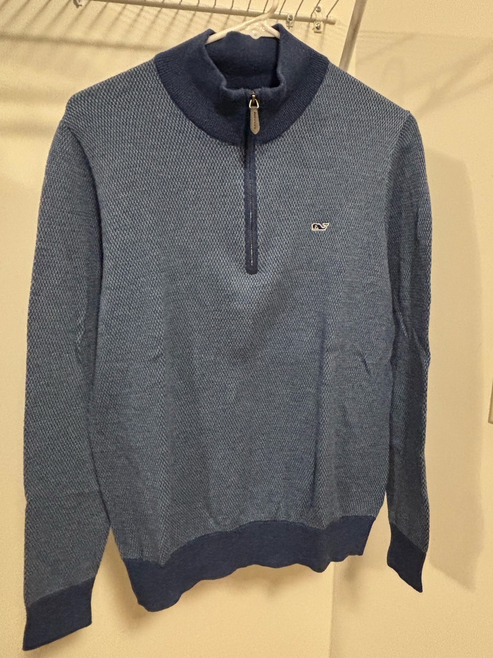 Vineyard Vines Men's Two-Tone Blue Half-Zip Sweater